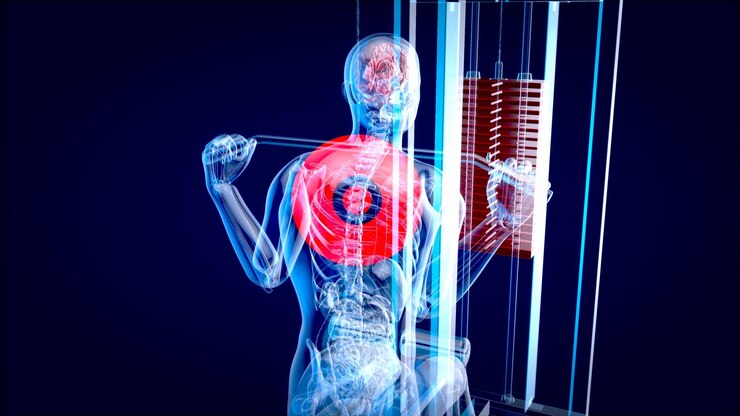 Foto grátis arte 3d abstrata de um homem na máquina suspensa lat