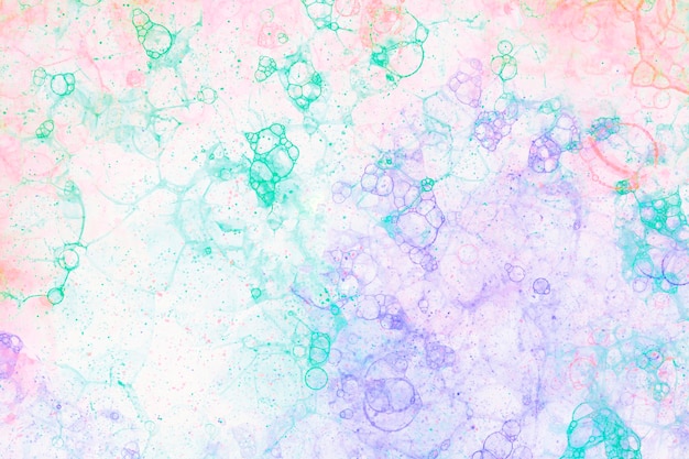 Arte de bolha em tons pastel coloridos em estilo abstrato de fundo branco