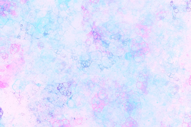 Arte de bolhas rosa e azul com fundo rosa estilo feminino