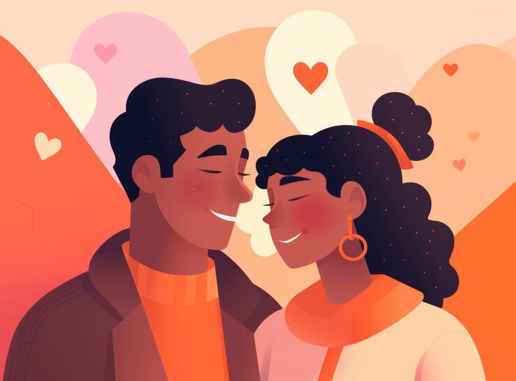 Foto grátis arte digital cena do dia de são valentim com um casal apaixonado