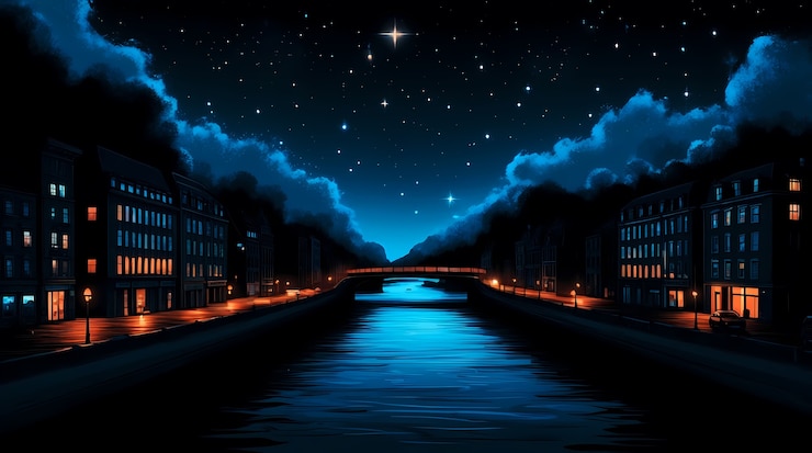 Foto grátis arte digital céu noturno cósmico escuro