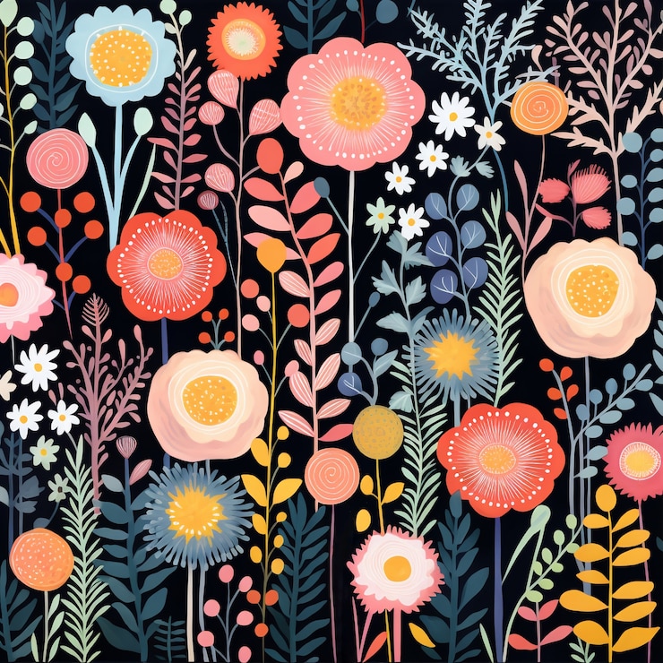 Foto grátis arte digital com formas florais orgânicas