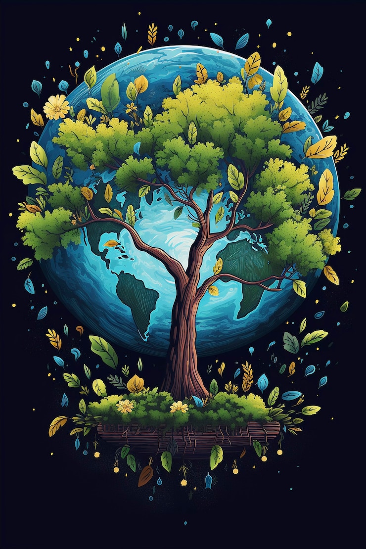 Foto grátis arte digital com o planeta terra