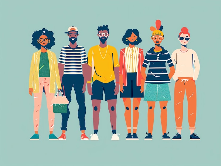Foto grátis arte digital conceitual para a diversidade em todo o mundo