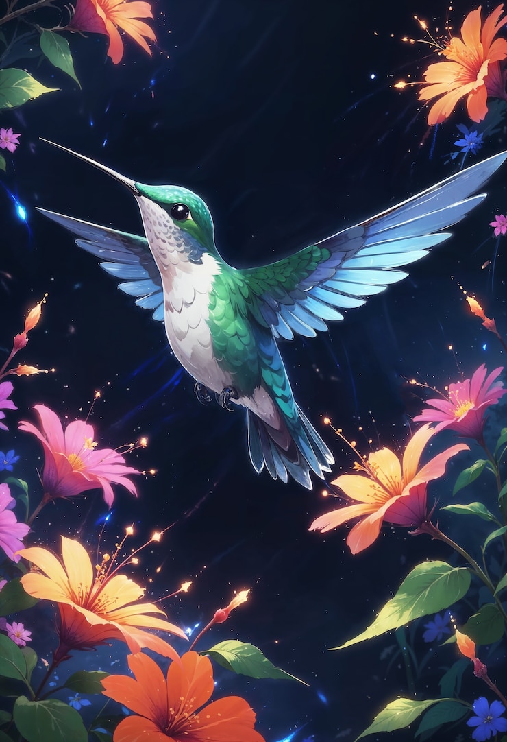 Foto grátis arte digital de animais de estilo anime
