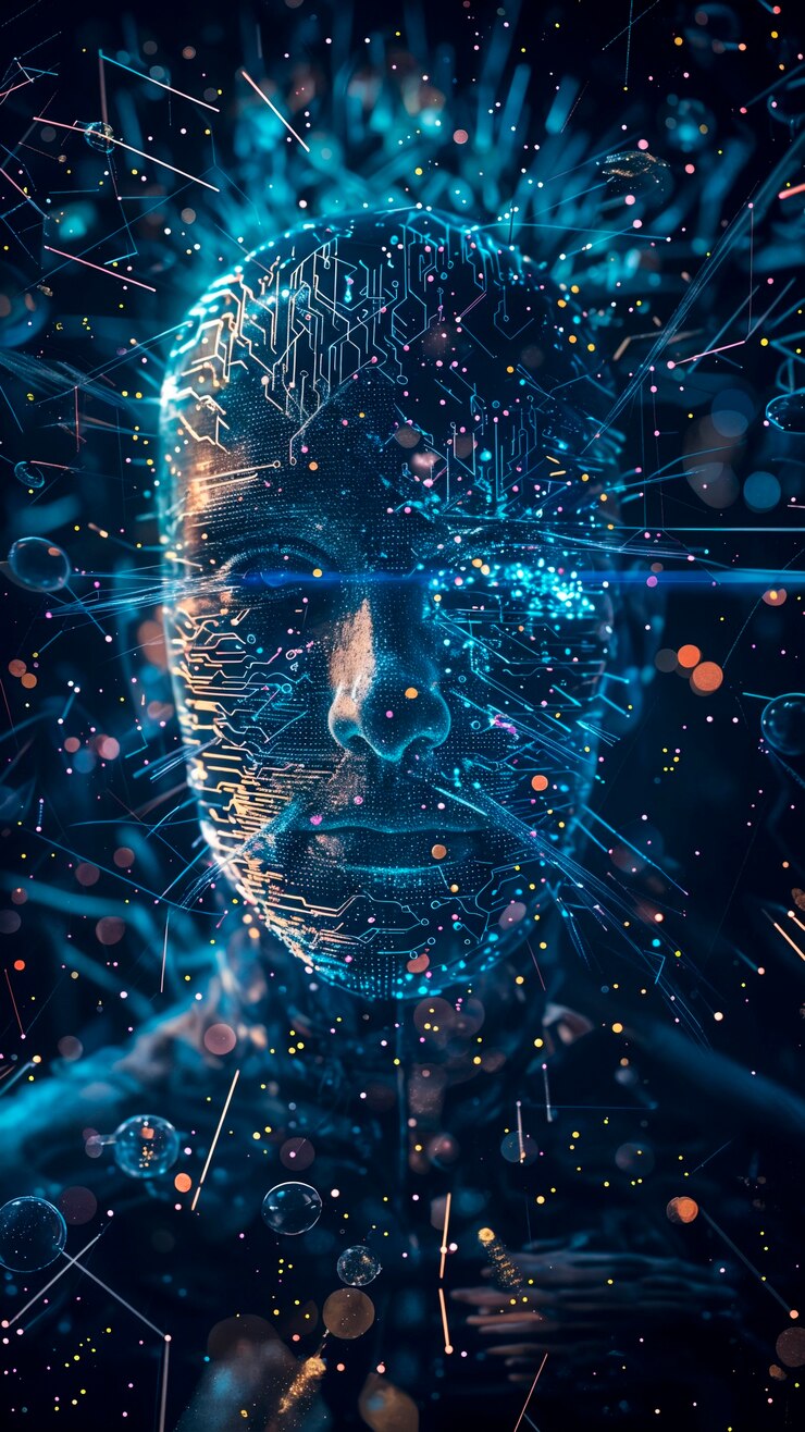 Foto grátis arte digital de fundo de tecnologia ai
