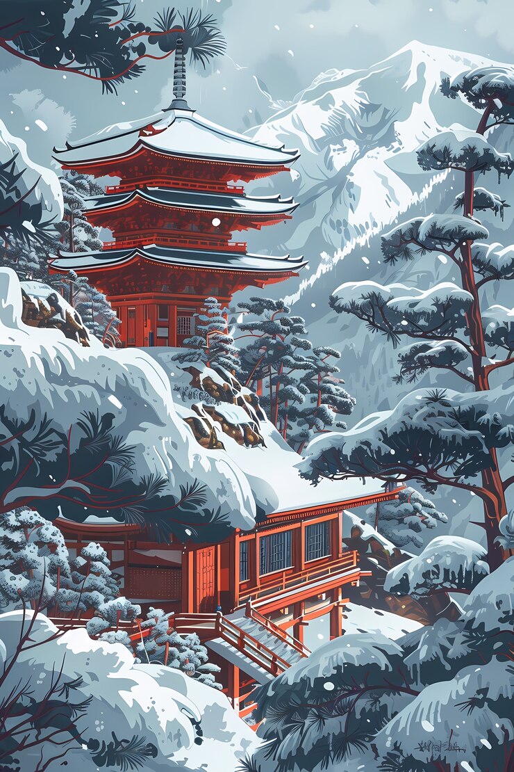 Foto grátis arte digital de fundo do japão