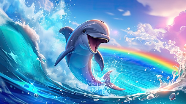 Foto grátis arte digital de golfinhos