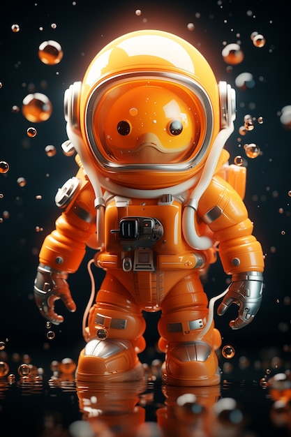 Arte digital de mergulho de astronauta