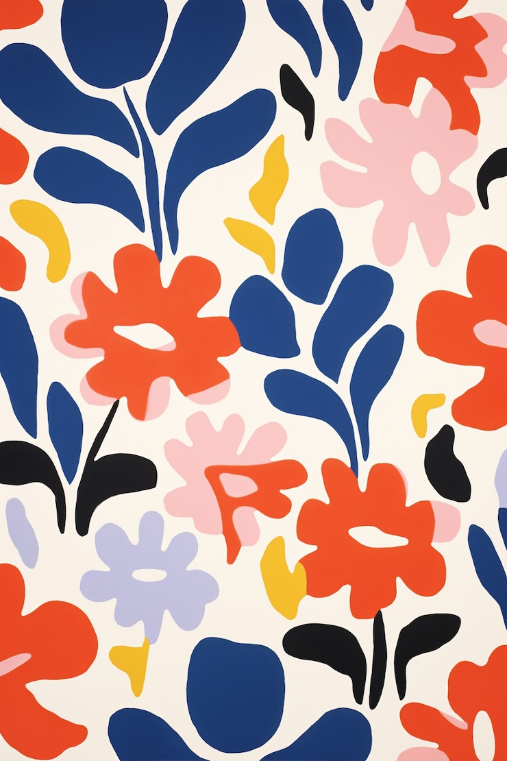 Foto grátis arte digital de padrões de formas florais orgânicas