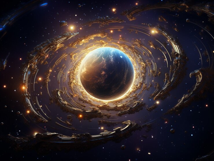 Foto grátis arte digital dos planetas da galáxia
