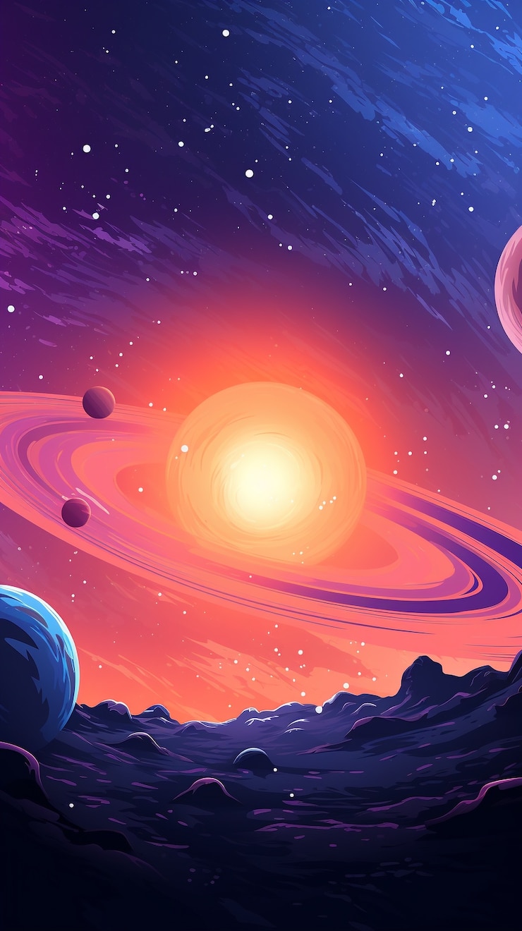 Foto grátis arte digital dos planetas da galáxia