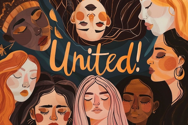 Arte digital para a celebração do Dia Internacional da Mulher e os direitos das mulheres