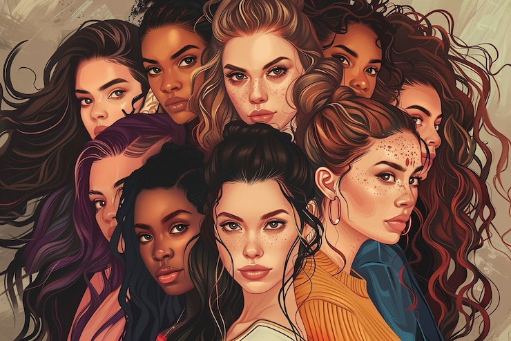 Foto grátis arte digital para a celebração do dia internacional da mulher e os direitos das mulheres