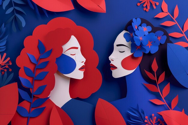 Arte digital para a celebração do Dia Internacional da Mulher e os direitos das mulheres