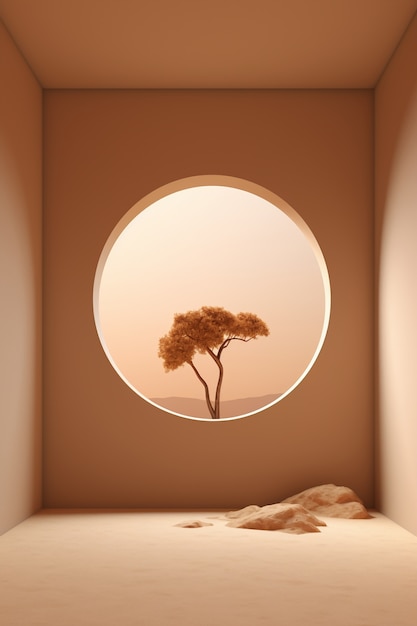 Foto grátis Árvore 3d à luz do sol