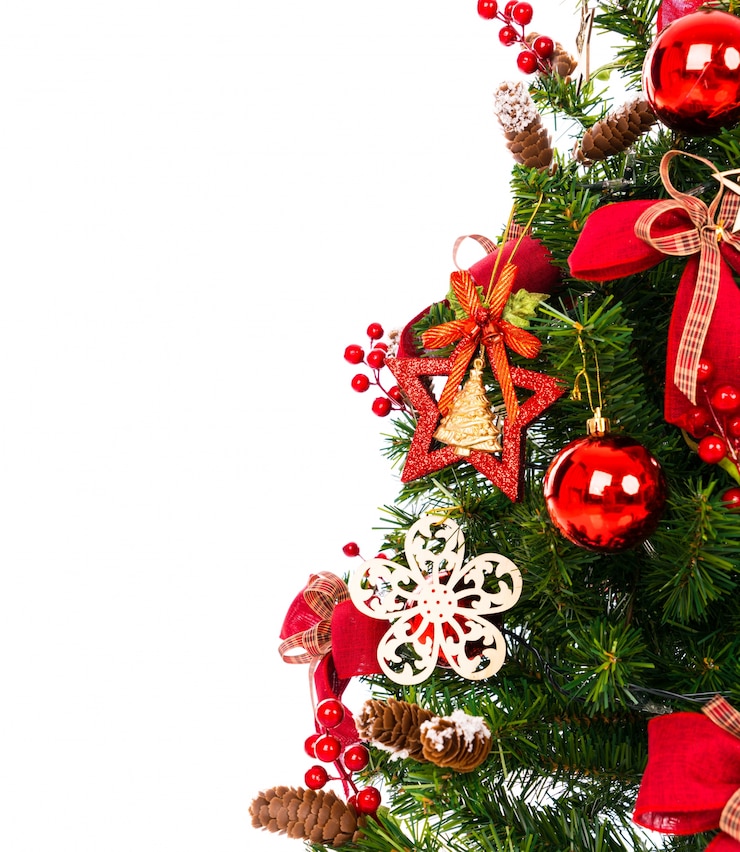 Foto grátis árvore de natal isolada em fundo branco