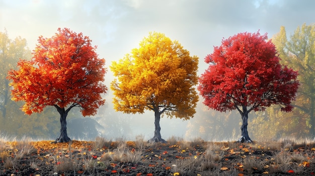 Foto grátis Árvore fotorrealista com galhos e tronco ao ar livre na natureza