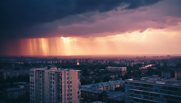 Foto grátis as luzes brilhantes da cidade iluminam o horizonte moderno gerado pela ia