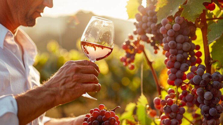 Foto grátis as uvas vermelhas na vinha
