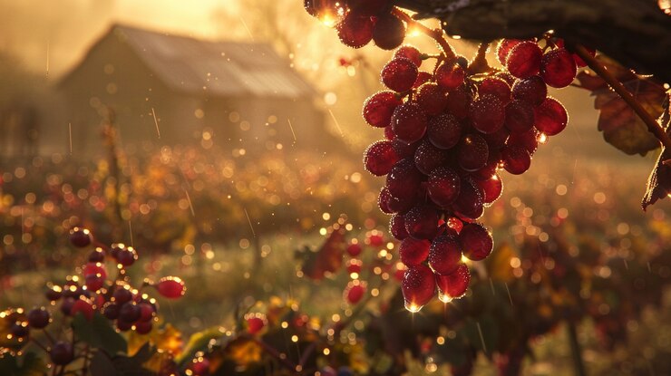 Foto grátis as uvas vermelhas na vinha