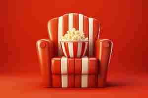 Foto grátis assentos de cinema 3d com pipoca