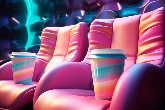 Assentos de cinema em 3D