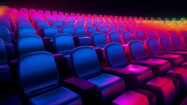 Assentos de cinema em 3D