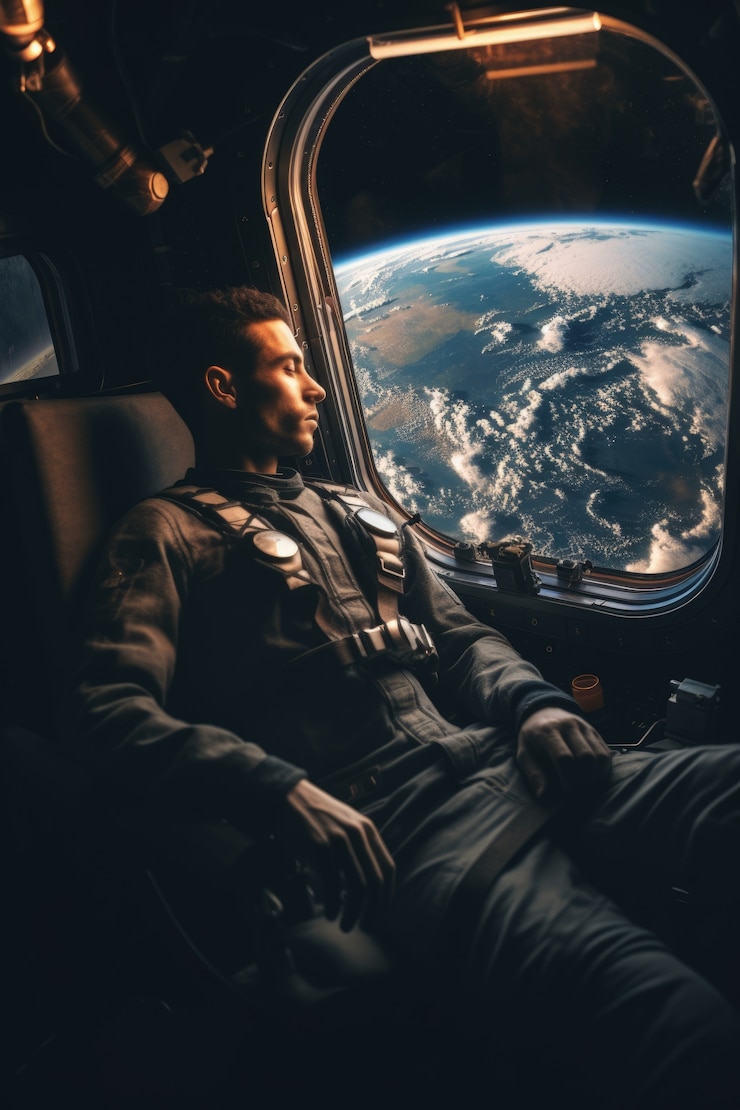Foto grátis astronauta fotorrealista de vista lateral