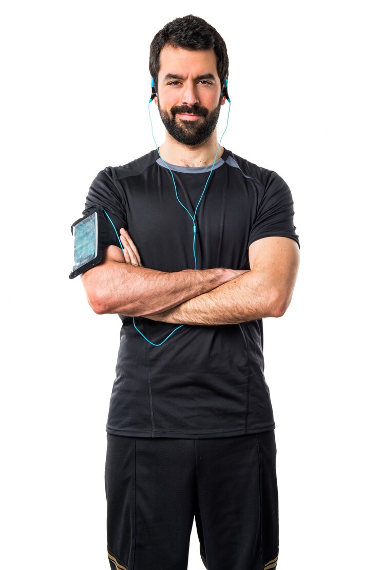 Foto grátis atleta de potência headphone power atleta