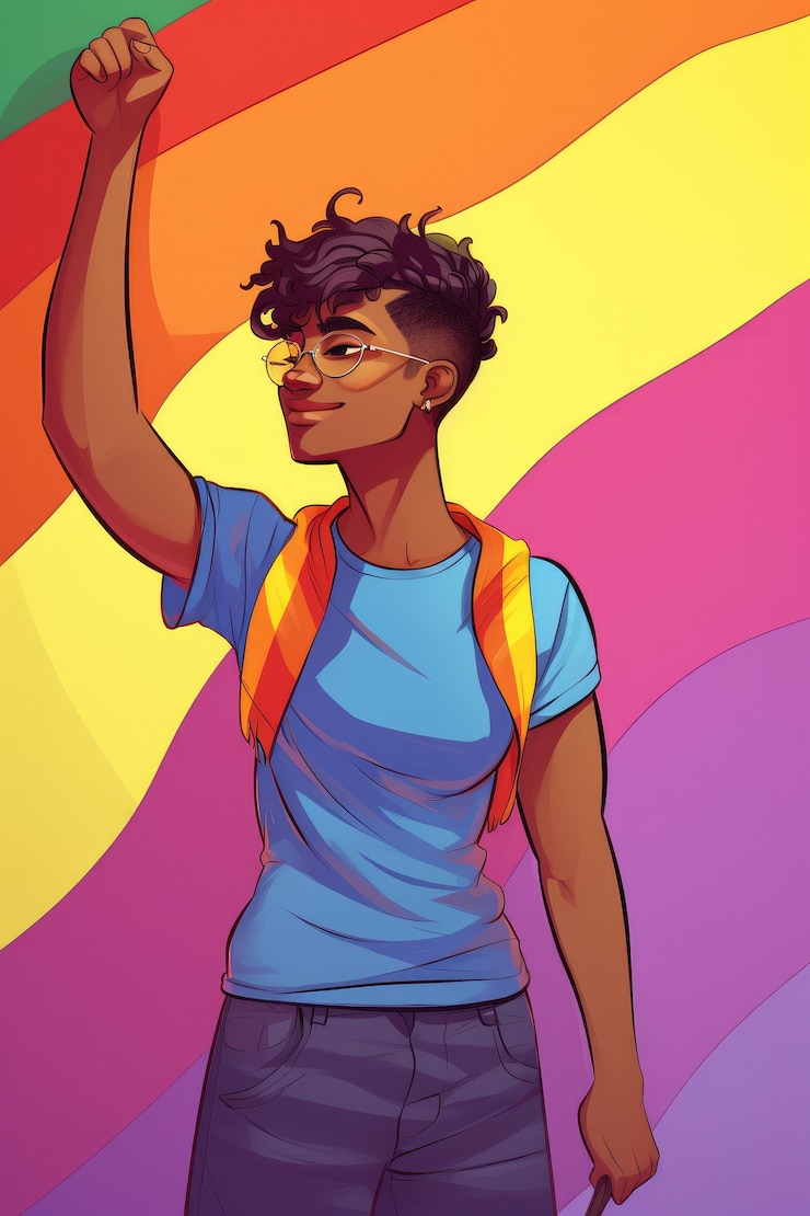 Foto grátis avatar andrógino de pessoa queer não-binária