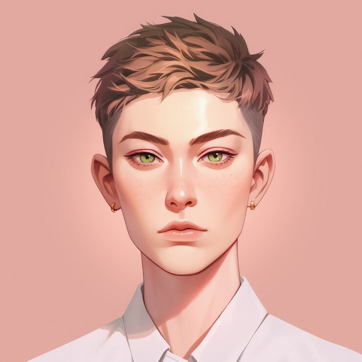 Foto grátis avatar andrógino de pessoa queer não-binária