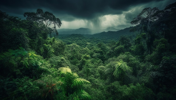 Foto grátis aventura na floresta tropical, mistério verde na natureza gerado por ia