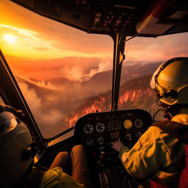 Foto grátis avião a tentar apagar um incêndio