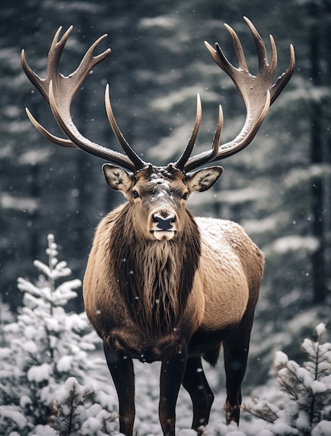 Foto grátis avistamento de alces selvagens na natureza