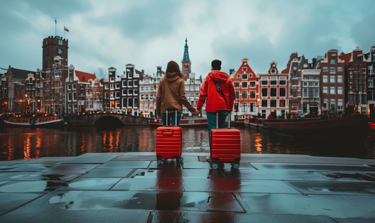 Foto grátis bagagem de transporte de turistas