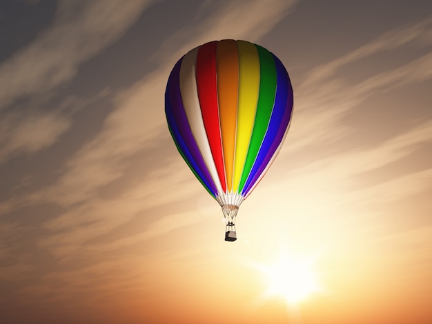 balão de ar quente colorido
