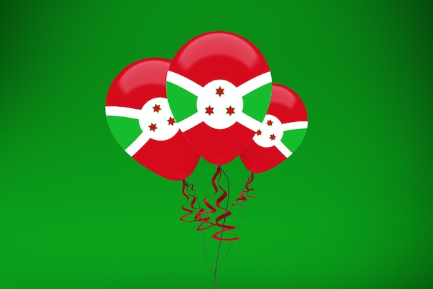 Balões com bandeira do Burundi