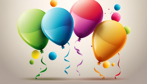 Foto grátis balões multicoloridos feliz fundo festivo generativo ai