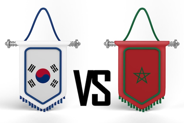 Foto grátis bandeira da coreia do sul vs marrocos