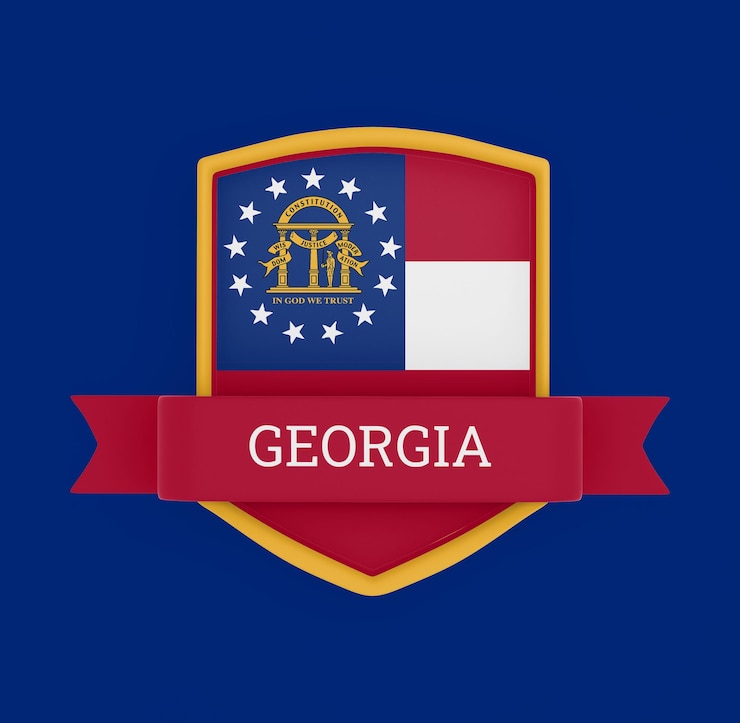 Foto grátis bandeira da geórgia com banner