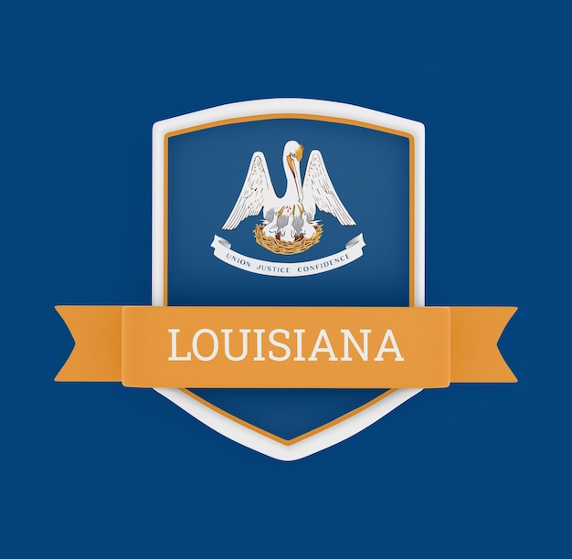 Foto grátis bandeira da louisiana com banner