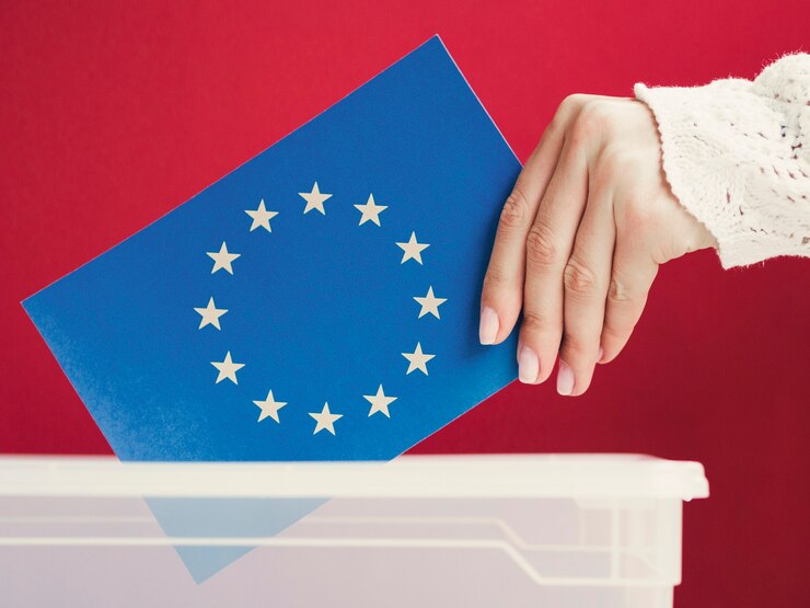 Foto grátis bandeira da união europeia, colocada em uma caixa