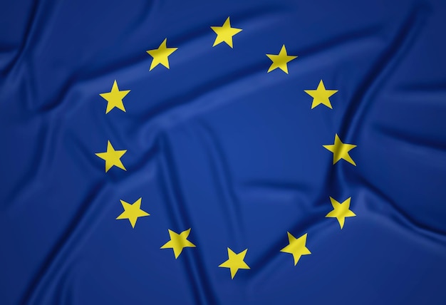 Bandeira da união europeia realista