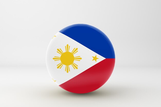 Bandeira das Filipinas em fundo branco