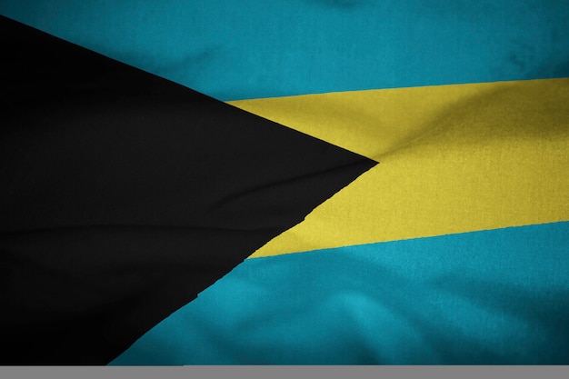 Bandeira de babados das bahamas soprando no vento