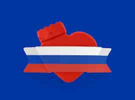 Foto grátis bandeira de coração da rússia