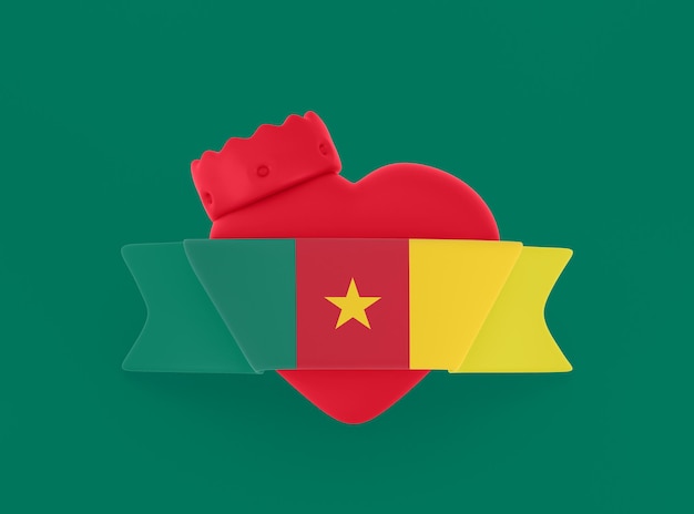 Bandeira de Coração de Camarões