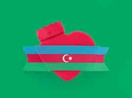 Foto grátis bandeira de coração do azerbaijão