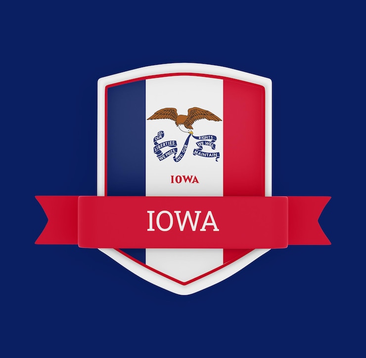 Foto grátis bandeira de iowa com faixa